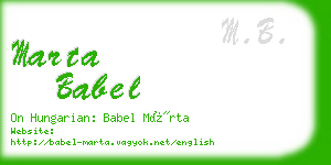 marta babel business card